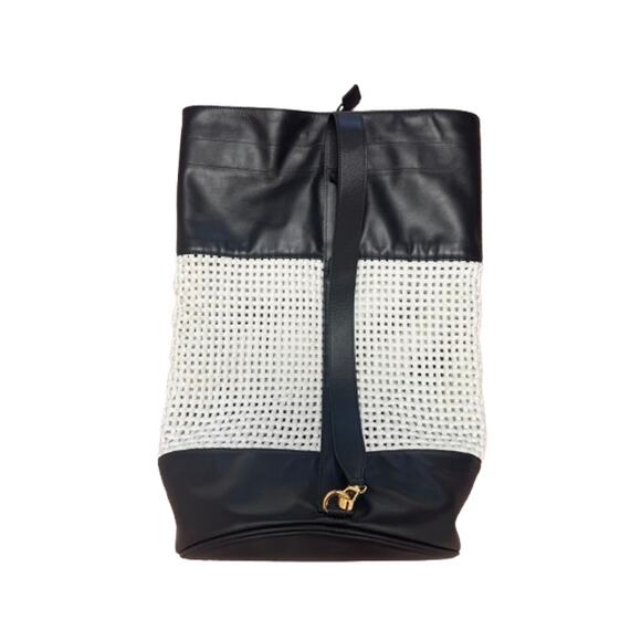 STAUD Leather Macramé Backpack